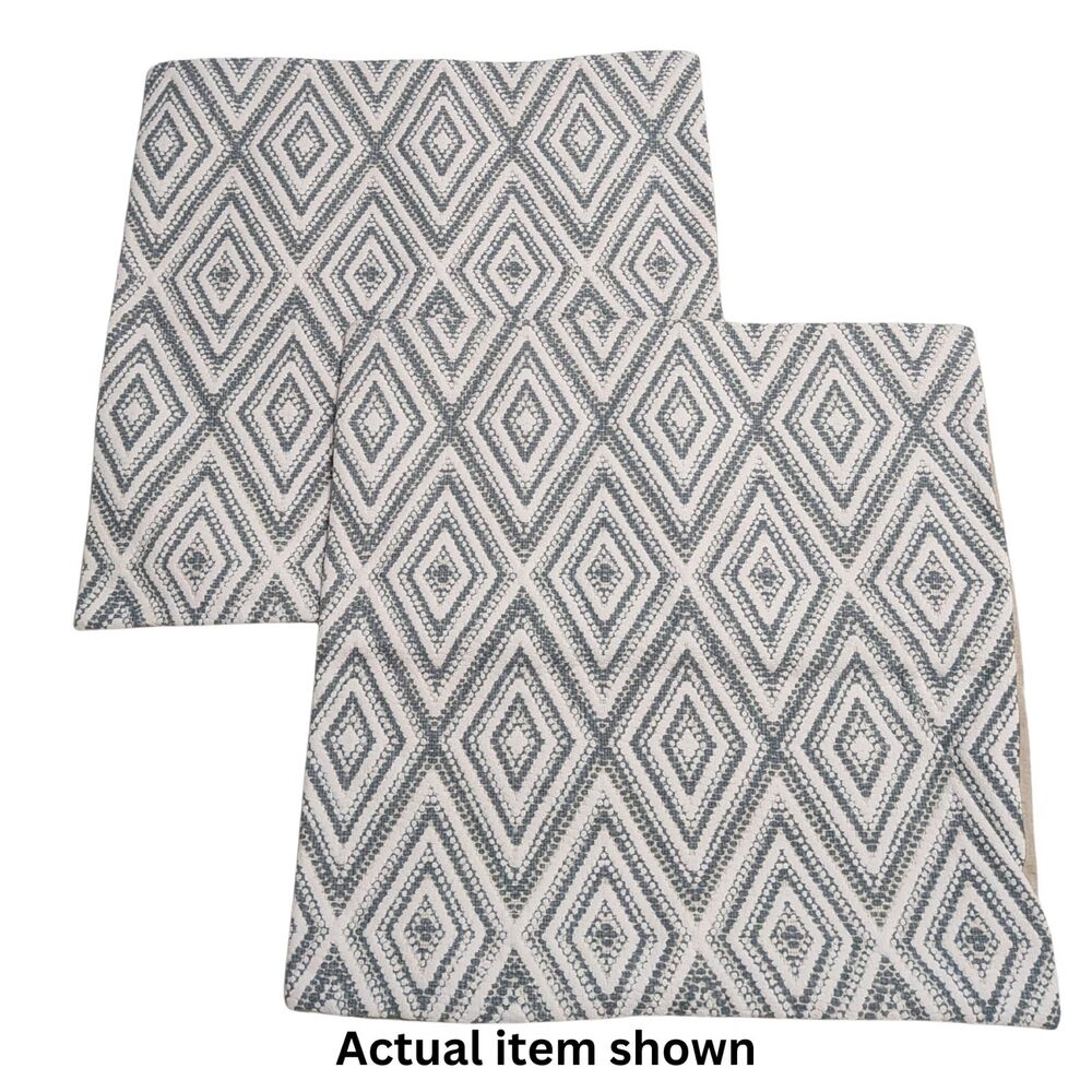 🔹 HPUK Geometric Blue Throw Pillow Covers 20x20 Set of 2 Boho Modern Textured - Picture 3 of 6